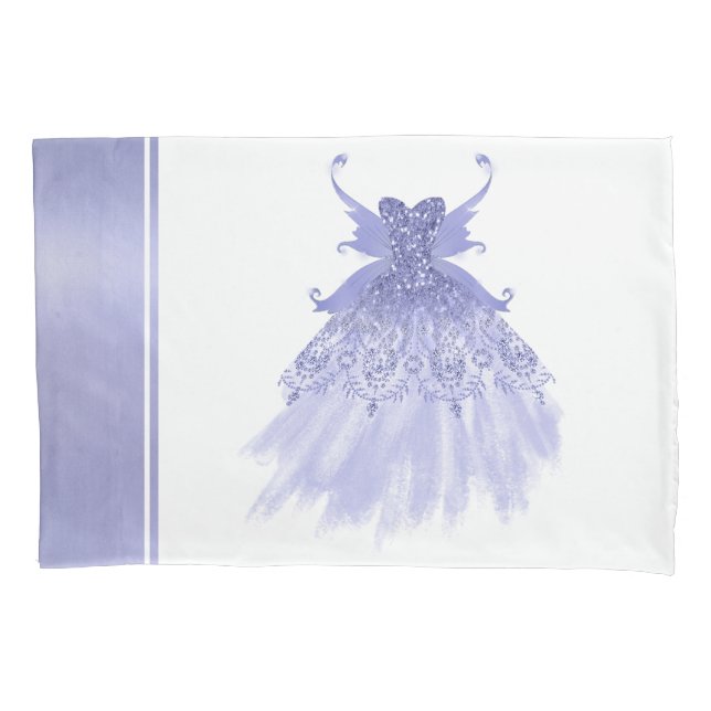 Housse D'oreillers Fairy Wing Lavender Gown | Fleur d'iridescente vio (devant)