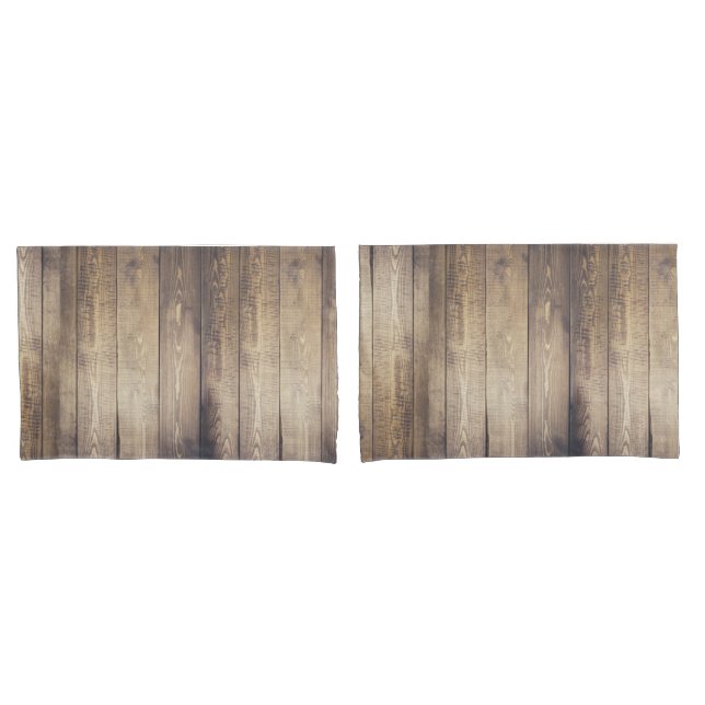 Housse D'oreillers Ferme Rustic Light Grange Plaques en bois (devant-Set)
