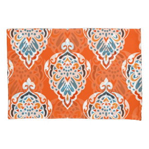 Housse D'oreillers Festive damassé vintage motif, design élégant.