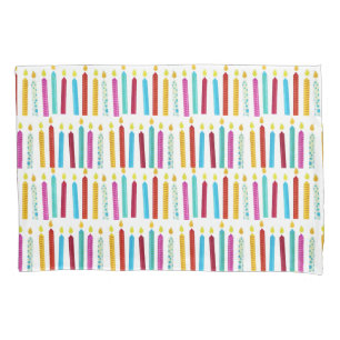 Housse D'oreillers Fête aux bougies colorées vintages