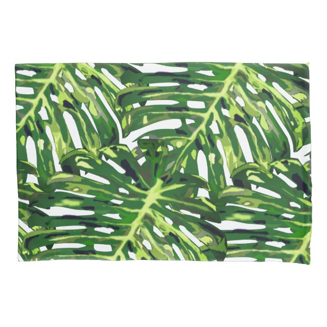 Housse D'oreillers Feuille Coussin de la Monstera tropicale Coque (devant)