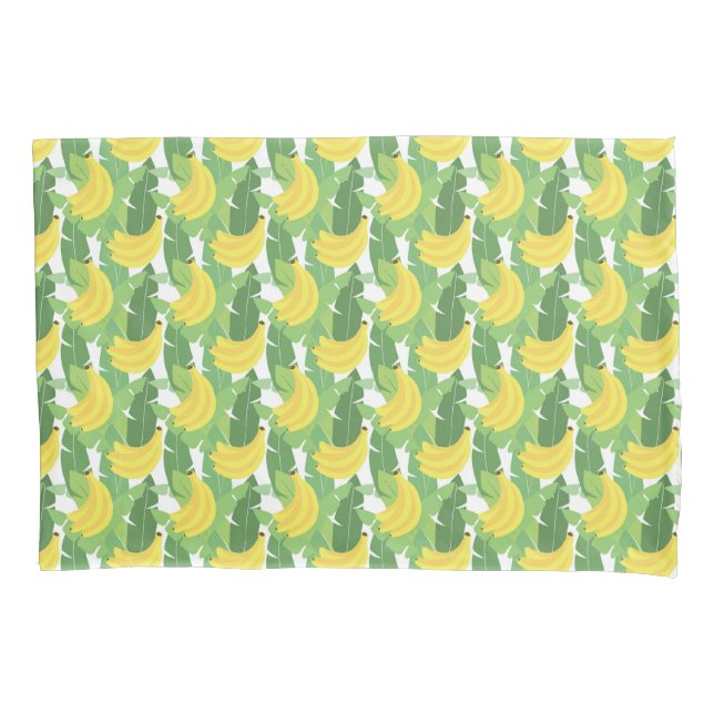 Housse D'oreillers Feuille de banane et motif de fruit (devant-gauche)