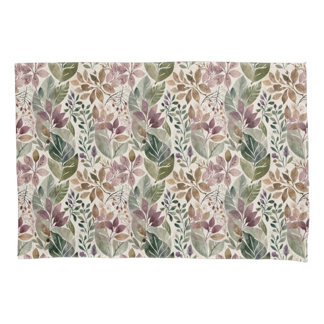 Housse D'oreillers Feuille moderniste et twig Garlands (devant)