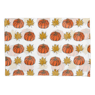 Housse D'oreillers Feuilles d'automne : Motif Citrouille à main