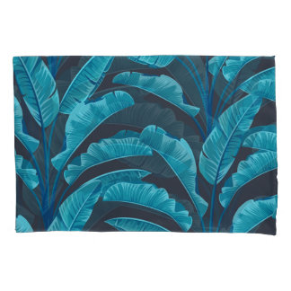 Housse D'oreillers Feuilles de bananes : Motif tropical Vintage.