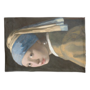 Housse D'oreillers Fille au collier de perles - Johannes Vermeer Art