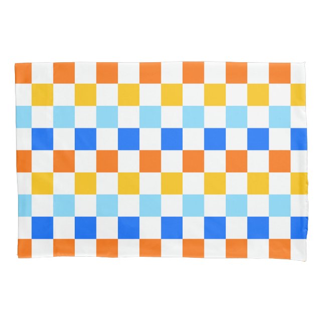 Housse D'oreillers Fire and ice checkerboard pattern (devant-gauche)