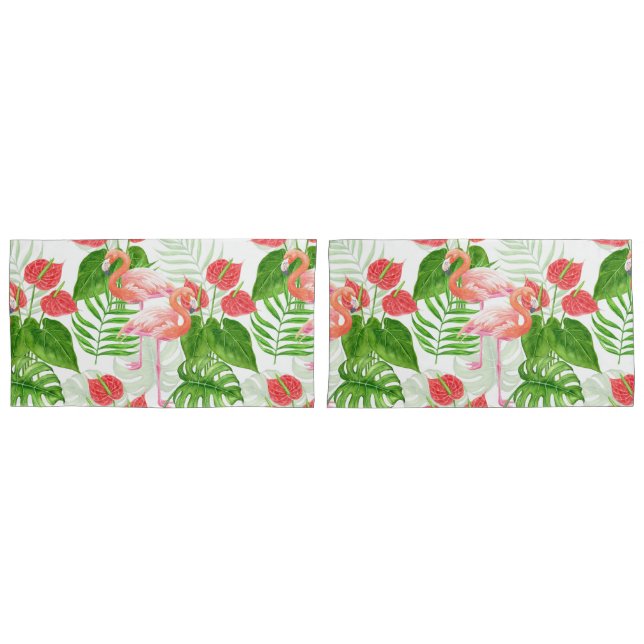 Housse D'oreillers Flamant rose (devant-Set)