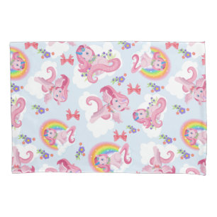 Housse D'oreillers Fleur arc-en-ciel rose licorne magique