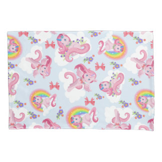 Housse D'oreillers Fleur arc-en-ciel rose licorne magique