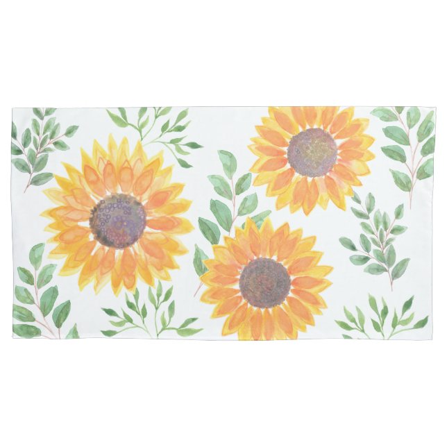 Housse D'oreillers Fleur de soleil jaune (devant)