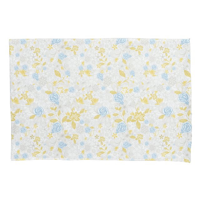 Housse D'oreillers Fleur florale turquoise Motif sans couture (devant)