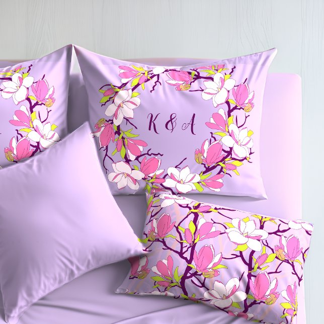 Housse D'oreillers Fleur Magnolia Pillowcase personnalisé (Blooming Magnolia Personalized Pillowcase)