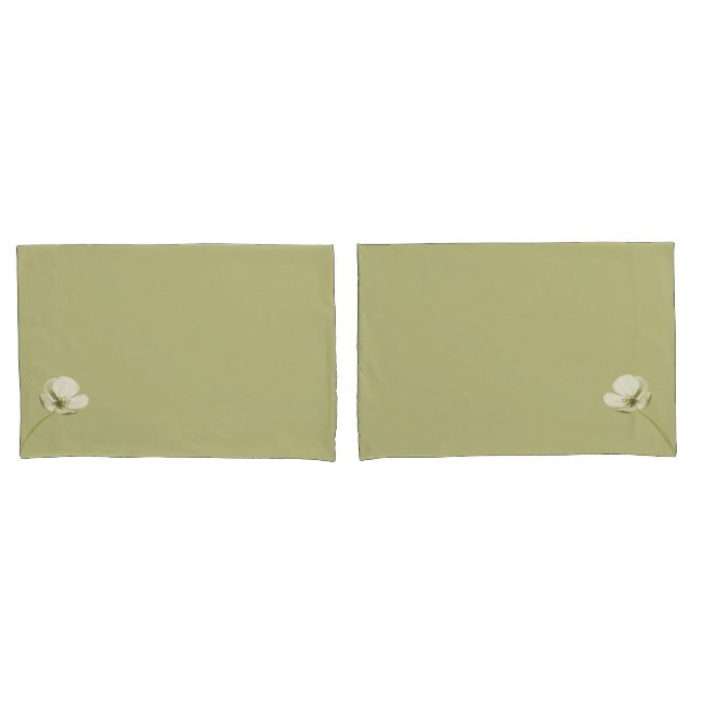 Housse D'oreillers Fleur paradis vert fleur B paire coque (devant-Set)