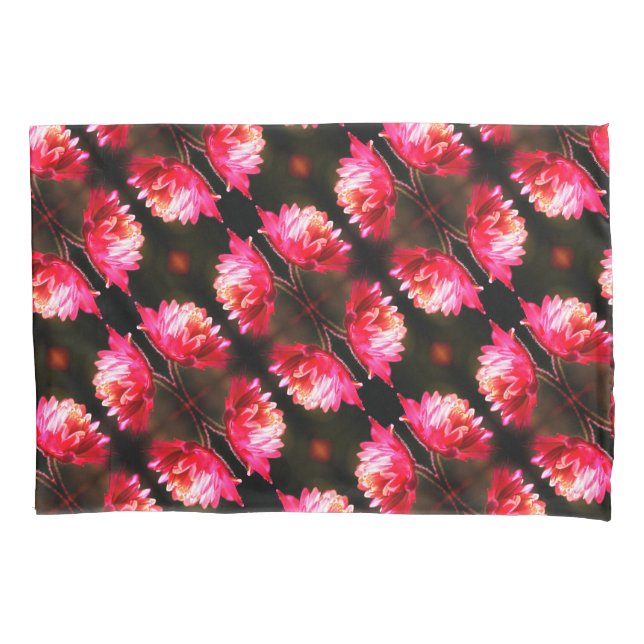 Housse D'oreillers Fleur Rouge Dans Le Soleil Clôturer Motif (devant)