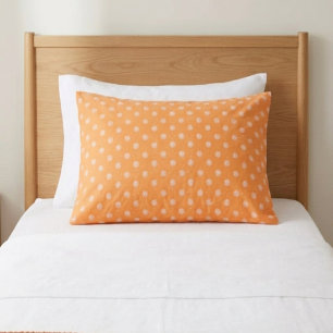 Housse D'oreillers Fleurs beige pêche clair sur fond orange
