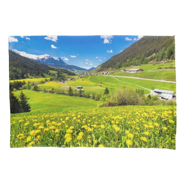 Housse D'oreillers Fleurs | Canton des Grisons de Dandelion, Suisse (devant)