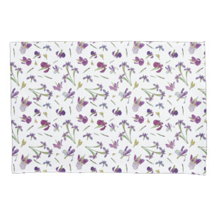 Housse D'oreillers Fleurs d'aquarelle violette Motif botanique
