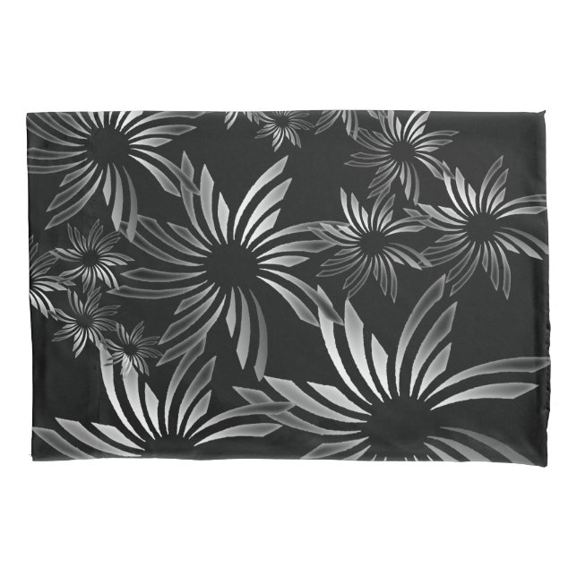 Housse D'oreillers Fleurs d'argent (devant)