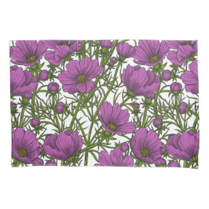 Housse D'oreillers Fleurs de cosmos violet