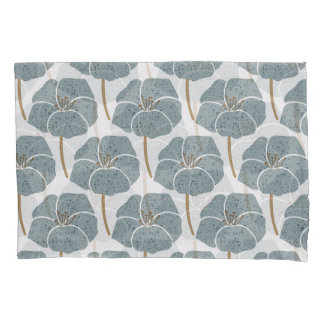 Housse D'oreillers Fleurs de Géranium Bleu Motif romantique.
