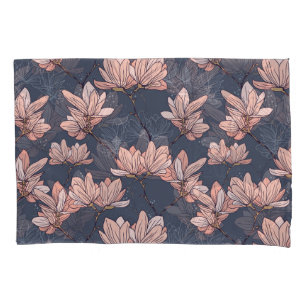 Housse D'oreillers Fleurs de magnolia japonaise, sans soudure, style 