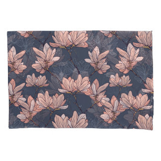 Housse D'oreillers Fleurs de magnolia japonaise, sans soudure, style