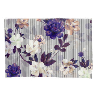 Housse D'oreillers Fleurs de printemps Motif en silhouette noire