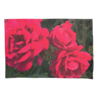 Housse D'oreillers Fleurs de roses rouges