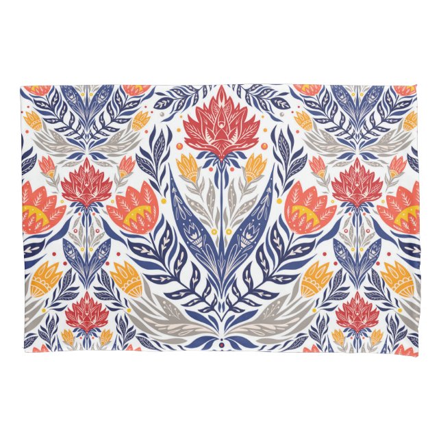 Housse D'oreillers Fleurs folkloriques motif (devant)