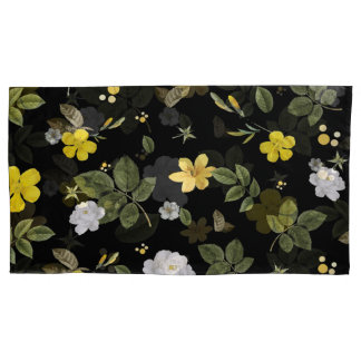 Housse D'oreillers Fleurs jaunes et roses blanches 2