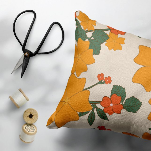 Housse D'oreillers Fleurs Oranges, Motif Floral, Motif De Fleurs (Créateur téléchargé)