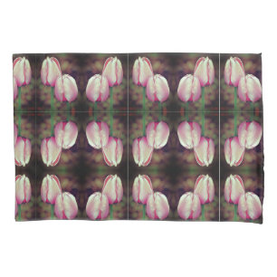 Housse D'oreillers Fleurs Tulipes Roses Avec Motif Raindrops