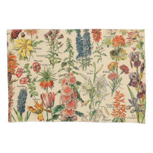 Housse D'oreillers Fleurs vintages par Adolphe Millot