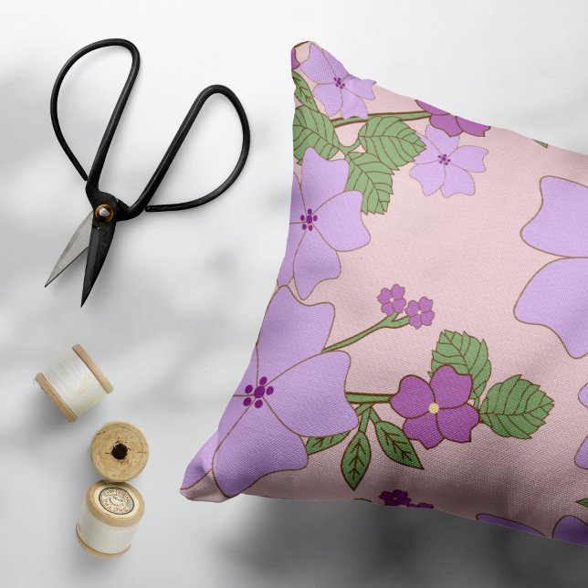 Housse D'oreillers Fleurs Violettes, Modèle Floral, Motif De Fleurs (Créateur téléchargé)