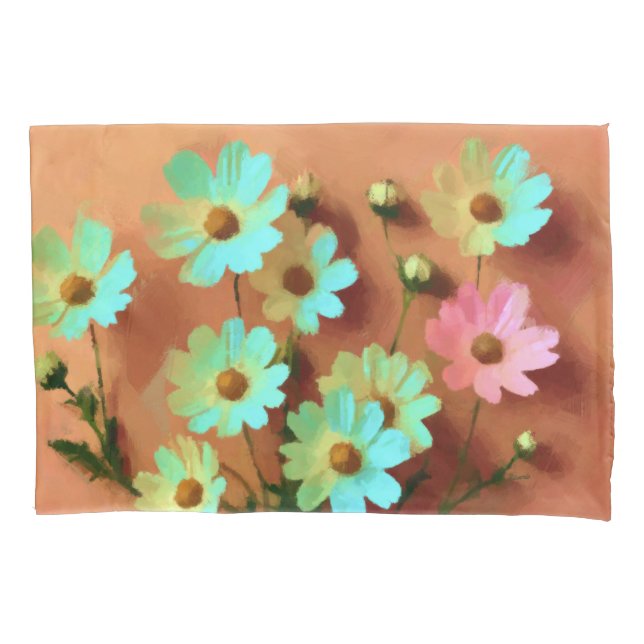 Housse D'oreillers Fleurs Zinnia Elegans (devant)