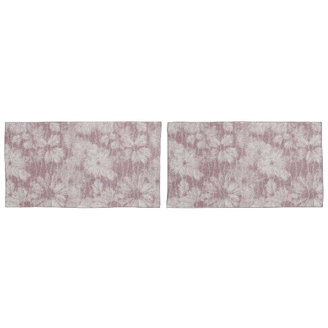 Housse D'oreillers Floral Daisy Velvety Dusty Rose (devant-Set)
