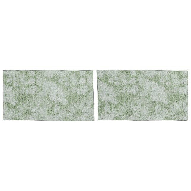 Housse D'oreillers Floral Daisy Velvety LIme Green (Dos-Set)