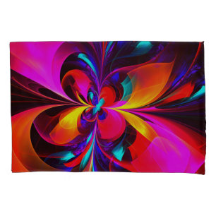 Housse D'oreillers Floral moderne Art Abstrait Rouge Bleu Motif #07