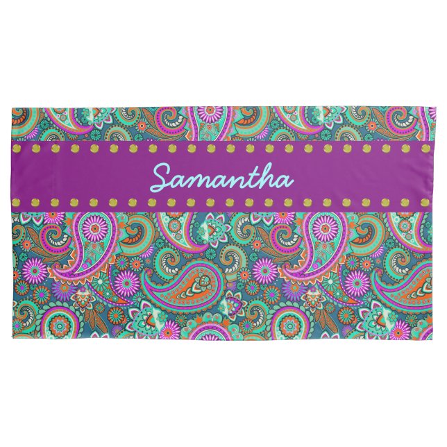 Housse D'oreillers Floral Paisley sans couture motif II + vos idées (devant)