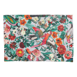 HOUSSE D'OREILLERS FLORALE ET OISEAUX XIV-II