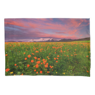 Housse D'oreillers Flowers (homonymie) Fayot Field Snowcapped Mount