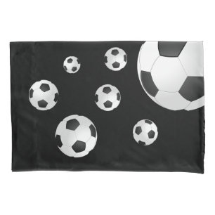 Housse D'oreillers Football Balls Black Kids Boy