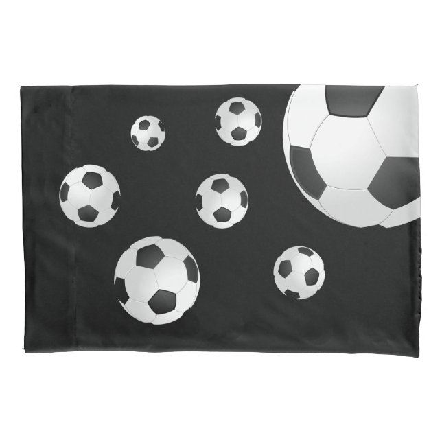 Housse D'oreillers Football Balls Black Kids Boy (devant)