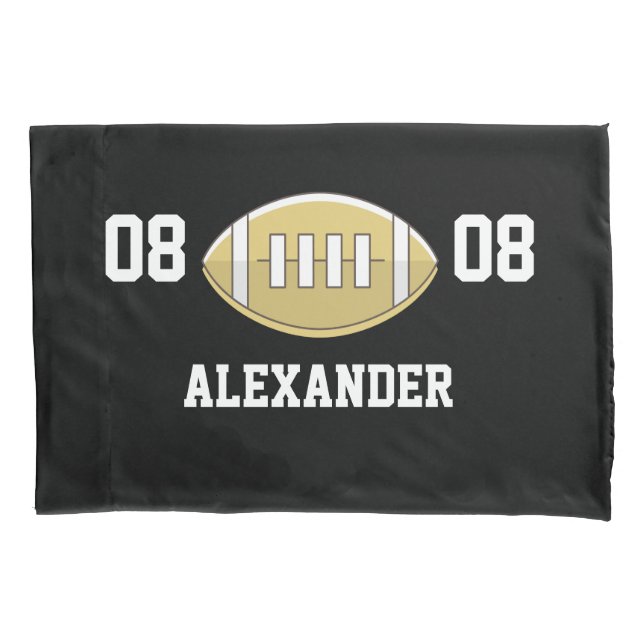 Housse D'oreillers Football Nom du monogramme personnalisé (devant)