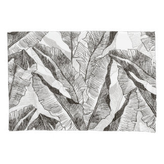 Housse D'oreillers Forêt blanche noire : Motif Plante tropical