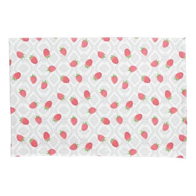 Housse D'oreillers Fraise blanche. (devant)