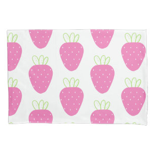 Housse D'oreillers Fraise rose Aquarelle Minimale Fruit