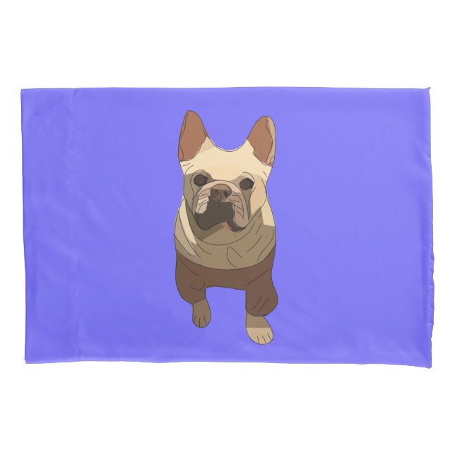 Housse D'oreillers French Bulldog, Lavender Purple (devant)