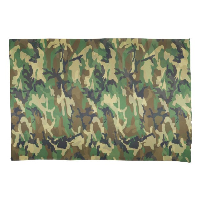 Housse D'oreillers FTA Woodland Camouflage Camo Motif Coque Coussin (devant)